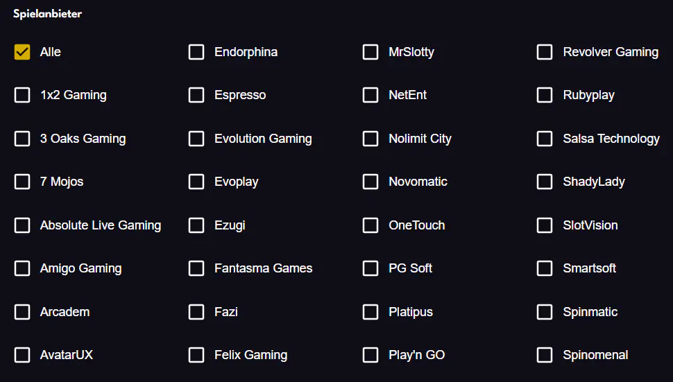 Spieleentwickler im Allstarz Casino